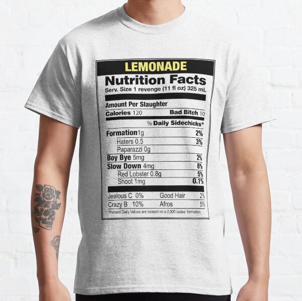 Beyonce Lemonade Nutrition Facts Classic T-Shirt RB1807 product Offical beyonce Merch