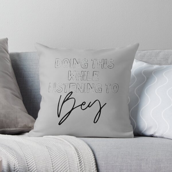Now Playing: BEYONCE in Black Typography Print Throw Pillow RB1807 product Offical beyonce Merch