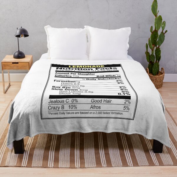 Beyonce Lemonade Nutrition Facts Throw Blanket RB1807 product Offical beyonce Merch