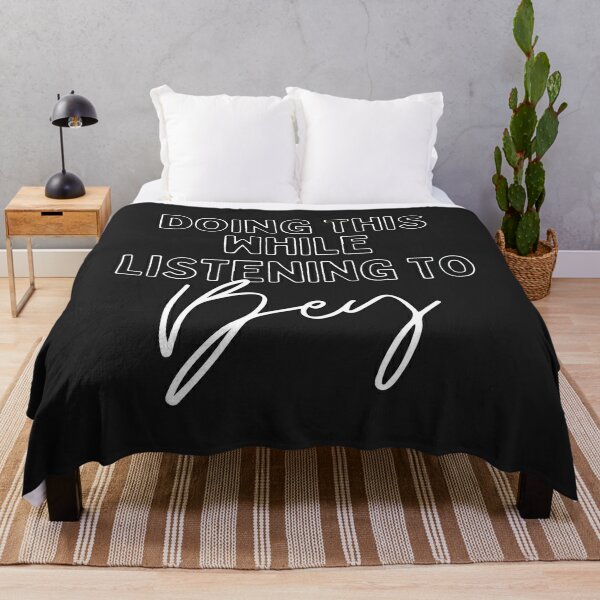 Now Playing: BEYONCE in White Typography Print Throw Blanket RB1807 product Offical beyonce Merch